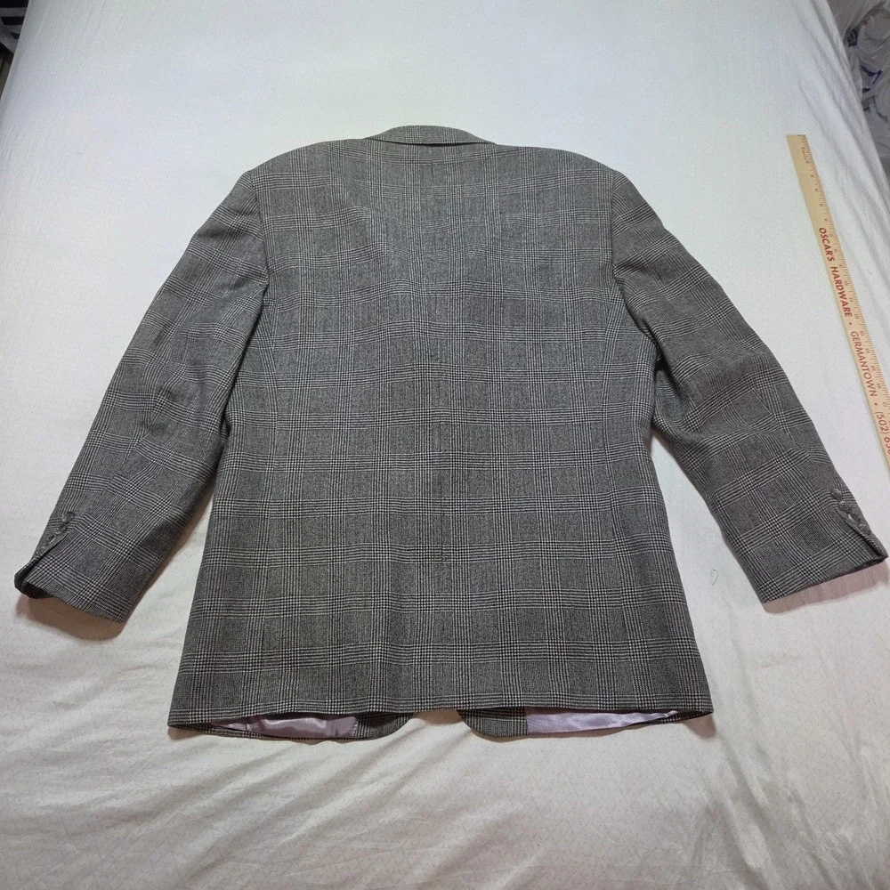Vtg Men's Ottimo Blazer Jacket Size 43R Gray Glen Plaid Wool Sport Coat Classic